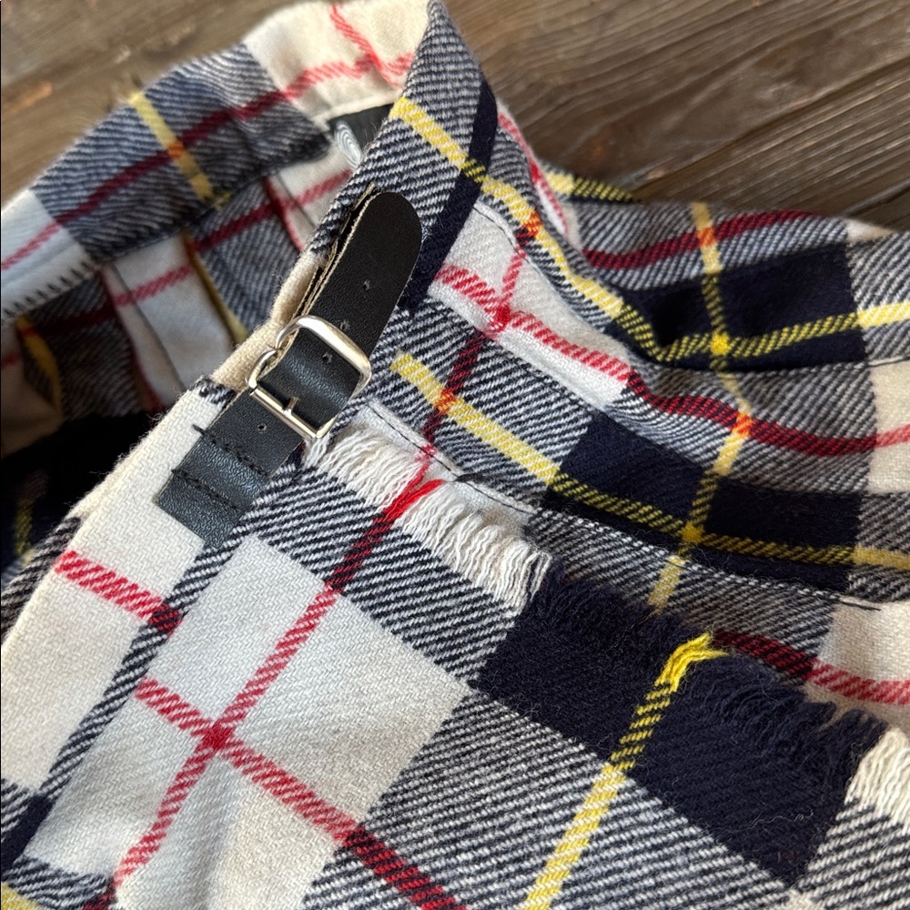 Cobra Kilt vintage tartan plaid wrap kilt midi skirt pinned EVC size XS - Picture 7 of 10